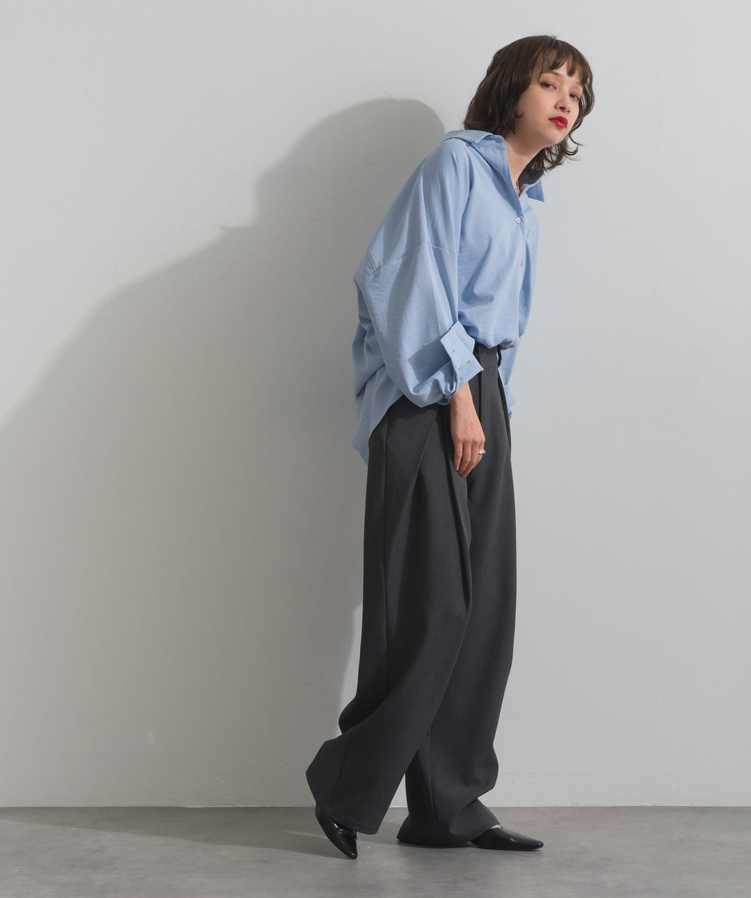 スリーブアレンジドレープシャツ