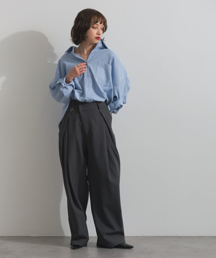 アシンメトリーウエストタックパンツ