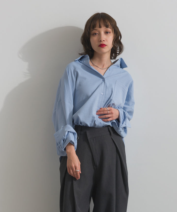 スリーブアレンジドレープシャツ