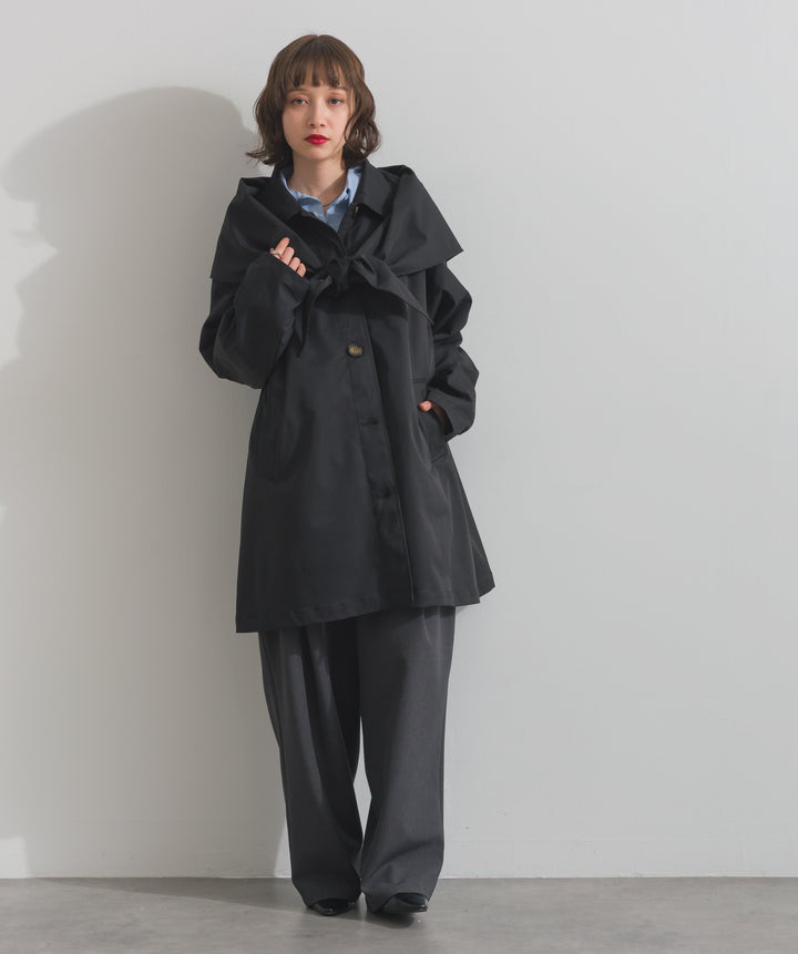 コンパクトツイルスカーフ付きコート