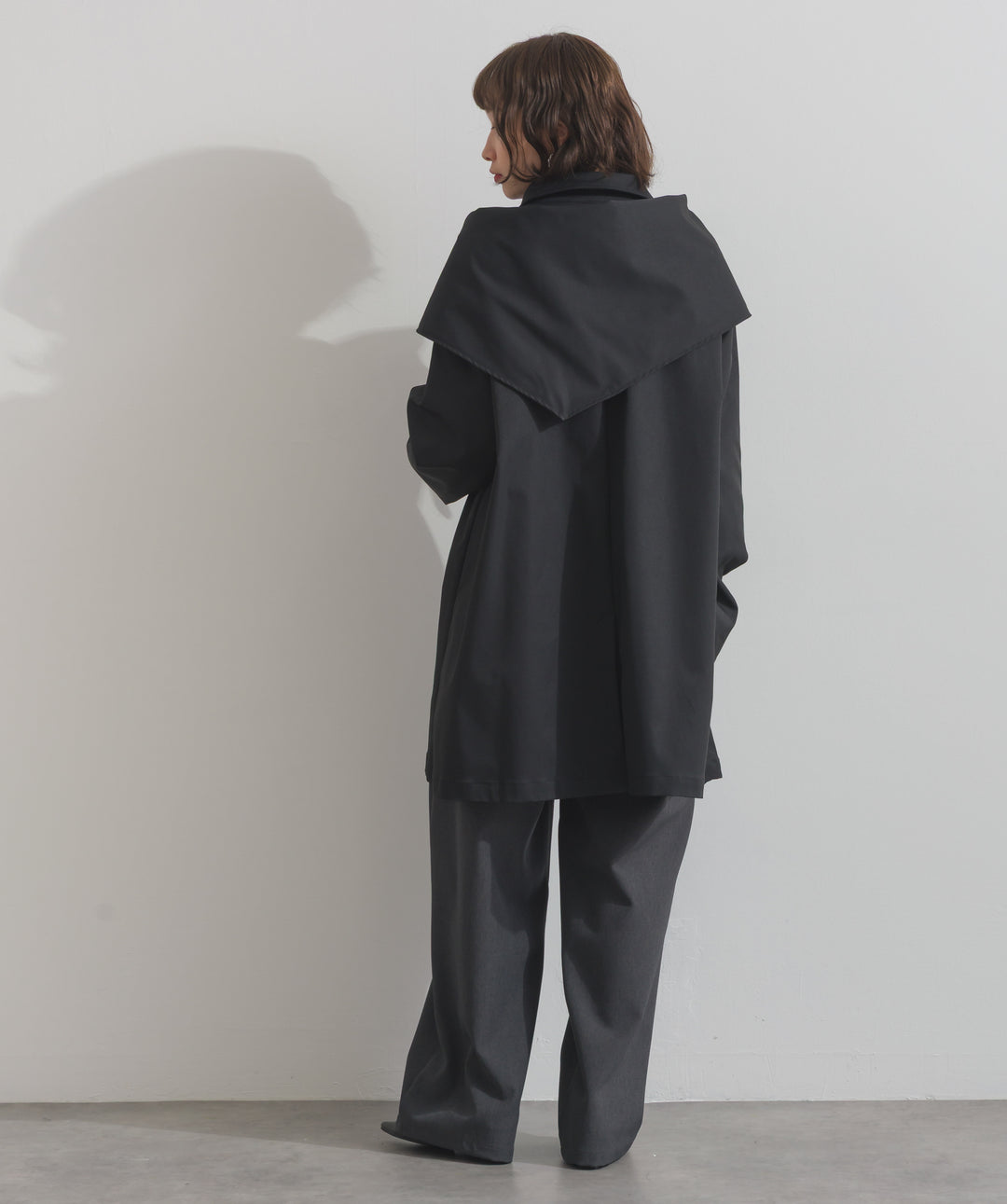 コンパクトツイルスカーフ付きコート