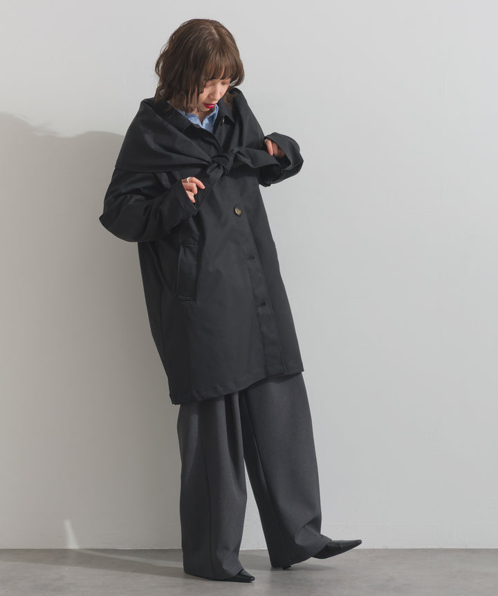 コンパクトツイルスカーフ付きコート