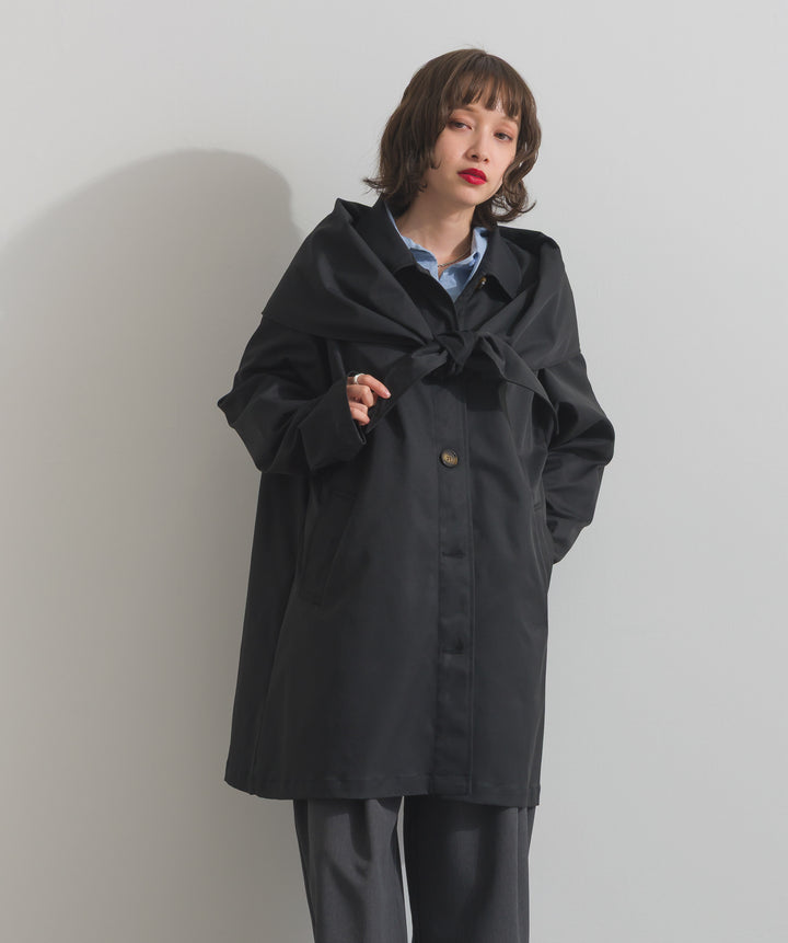 コンパクトツイルスカーフ付きコート