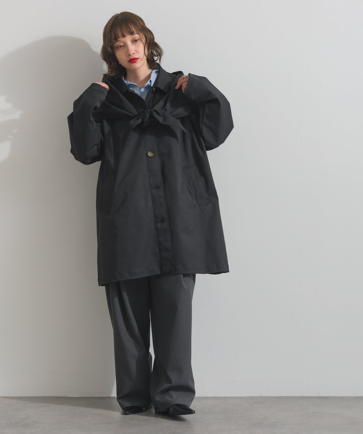 コンパクトツイルスカーフ付きコート