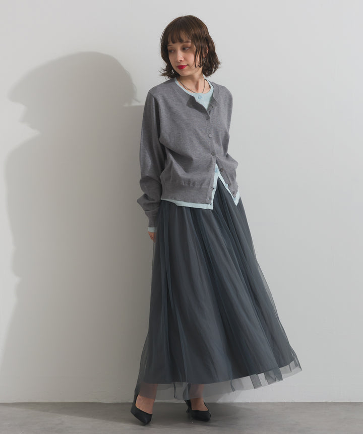 ニットレイヤード風カーディガン