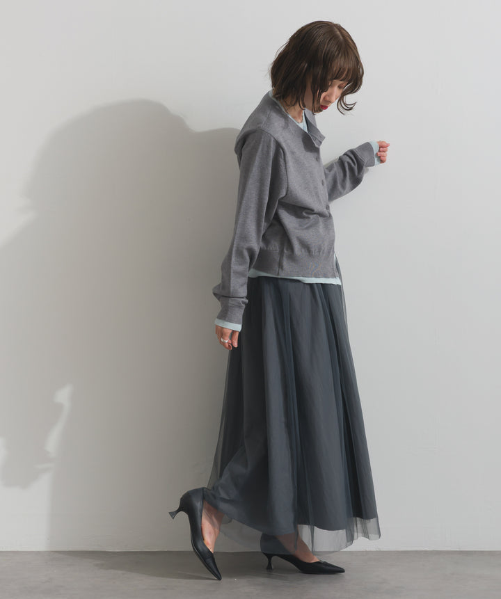 ニットレイヤード風カーディガン