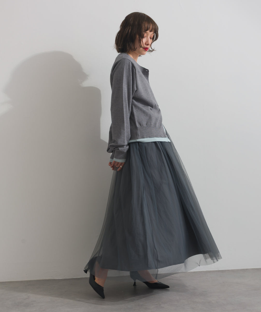リバーシブルボリュームチュールスカート
