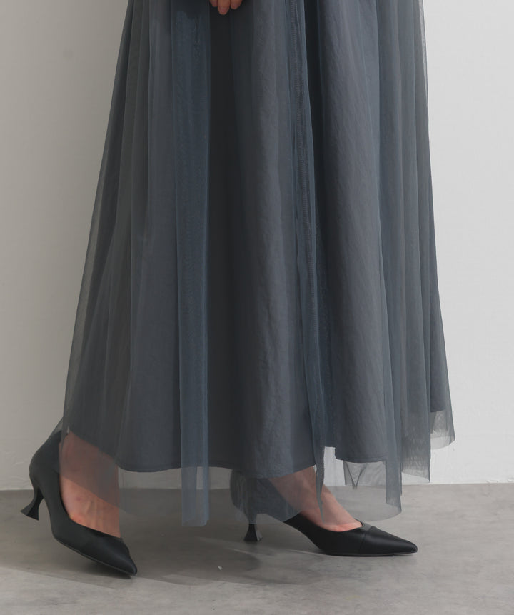 リバーシブルボリュームチュールスカート