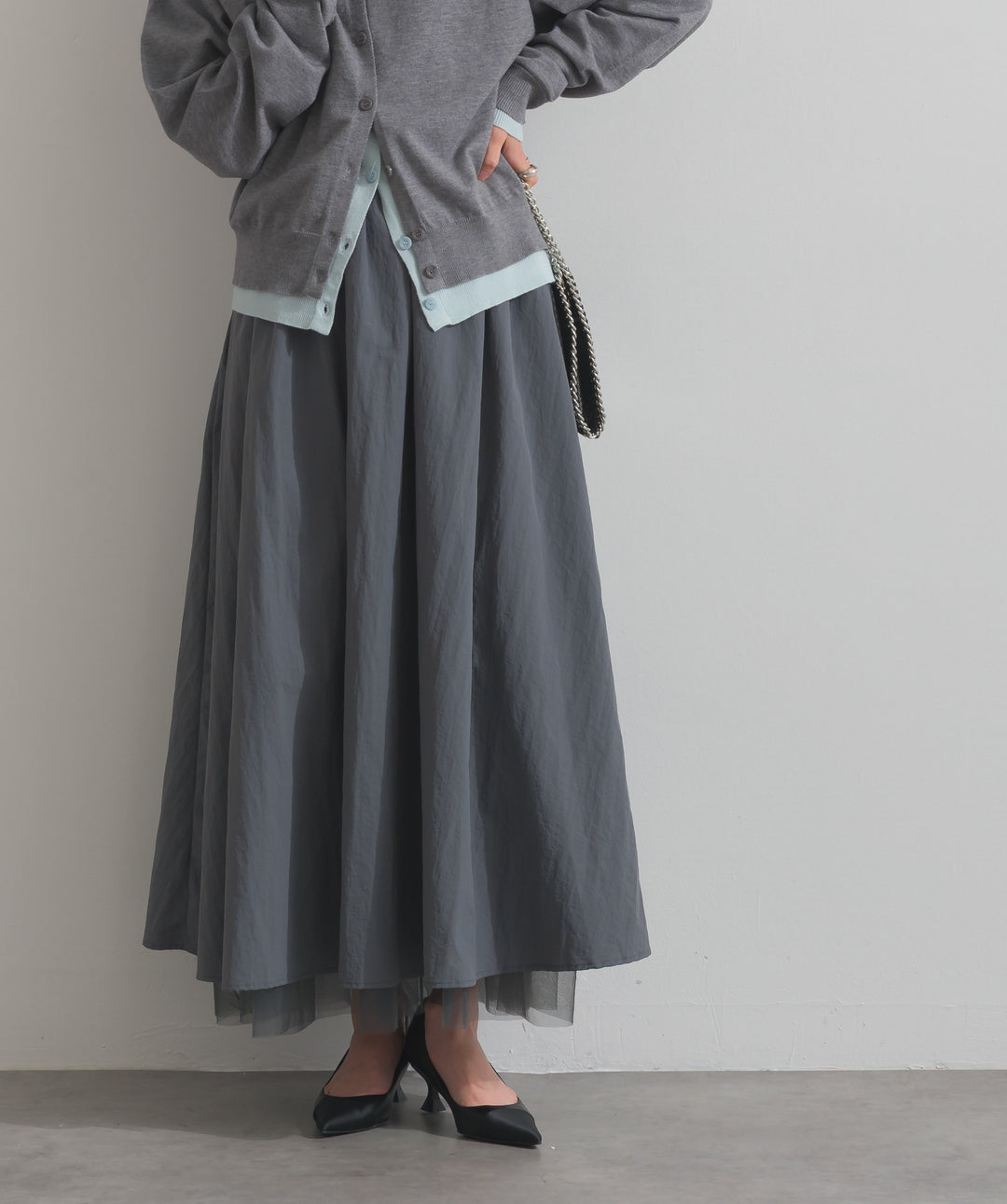 リバーシブルボリュームチュールスカート