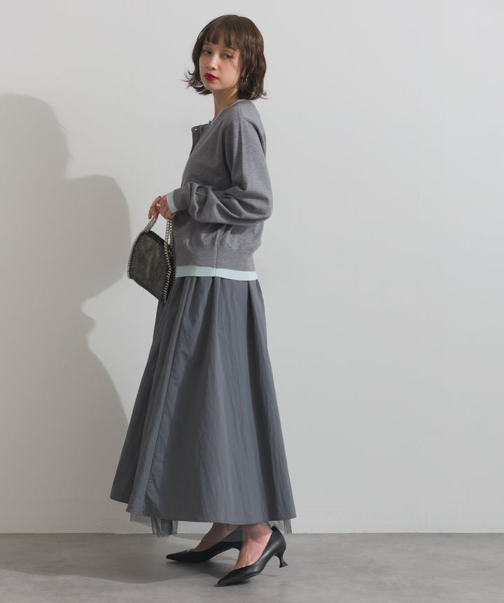 ニットレイヤード風カーディガン