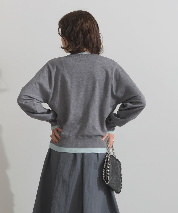 ニットレイヤード風カーディガン