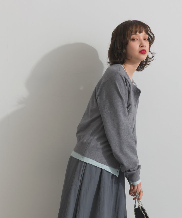 ニットレイヤード風カーディガン