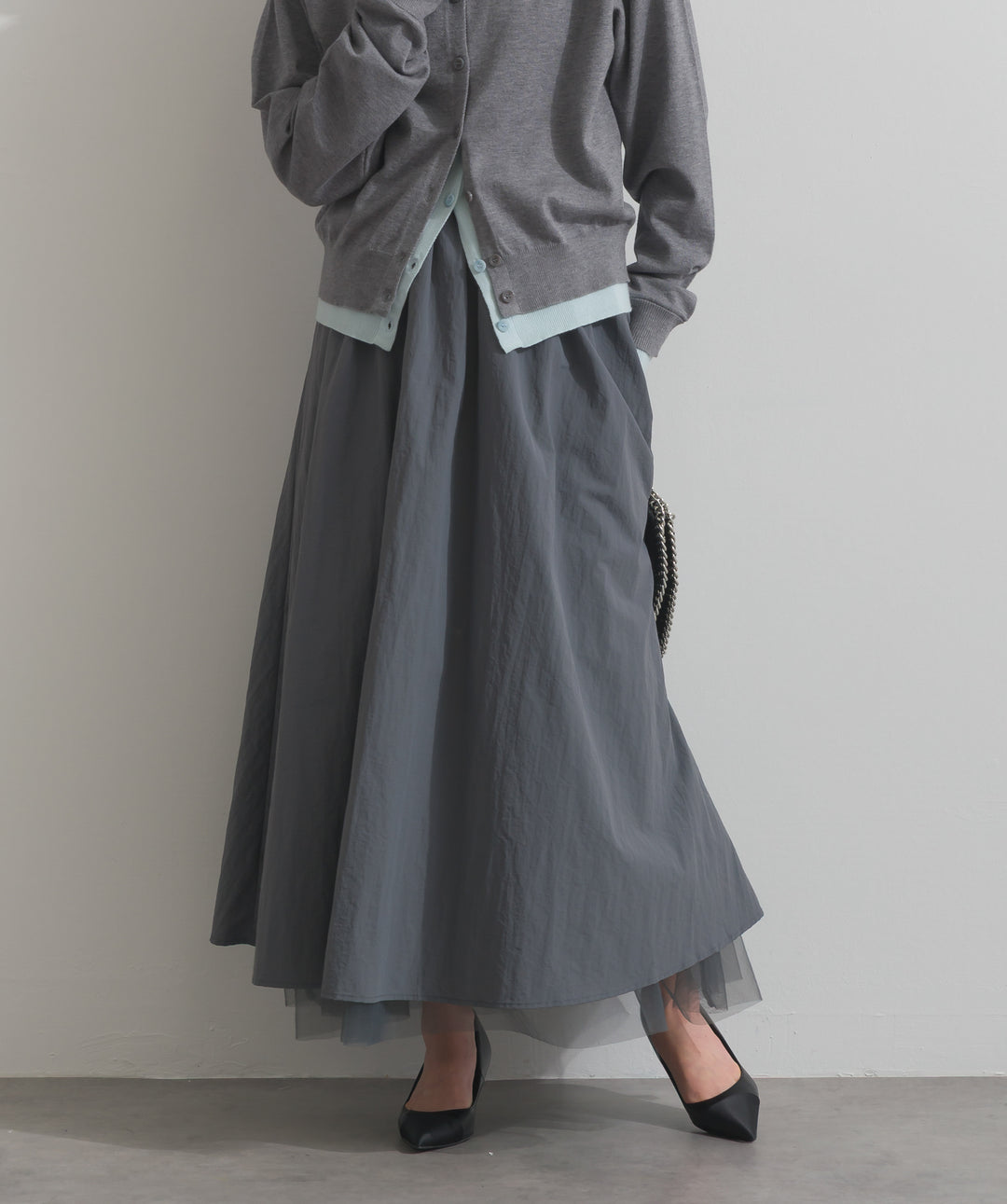 リバーシブルボリュームチュールスカート