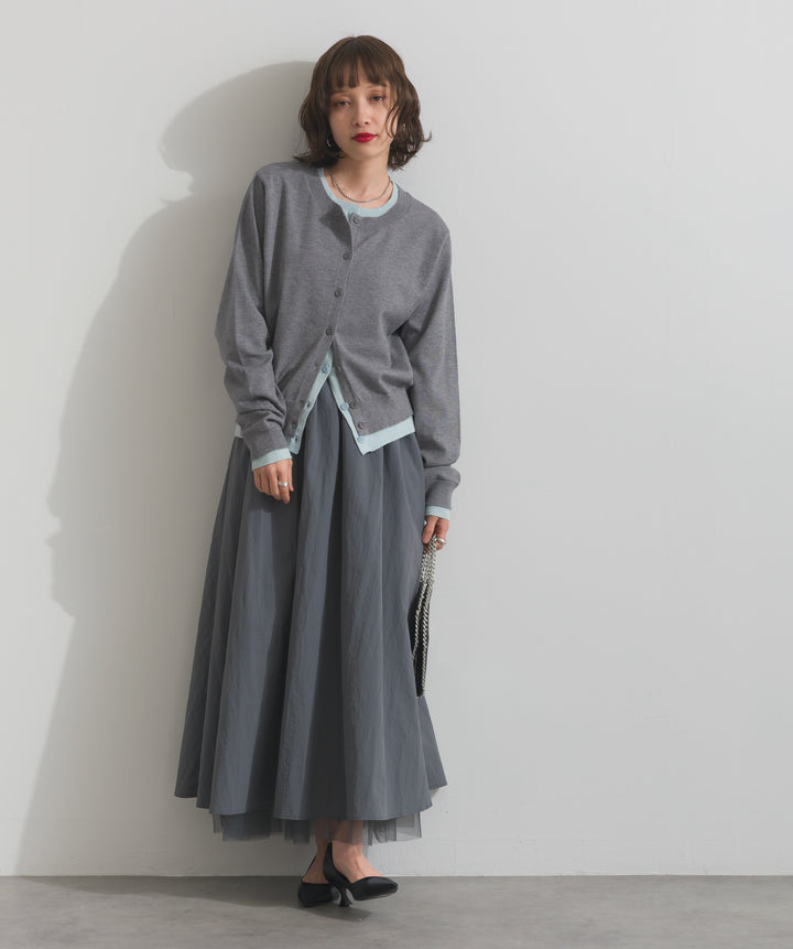 ニットレイヤード風カーディガン