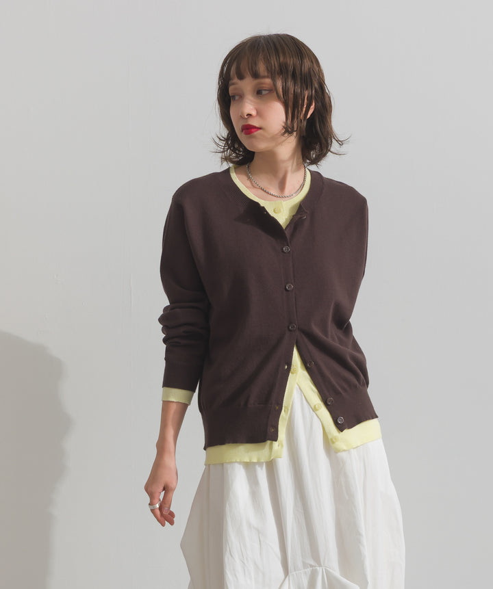 ニットレイヤード風カーディガン