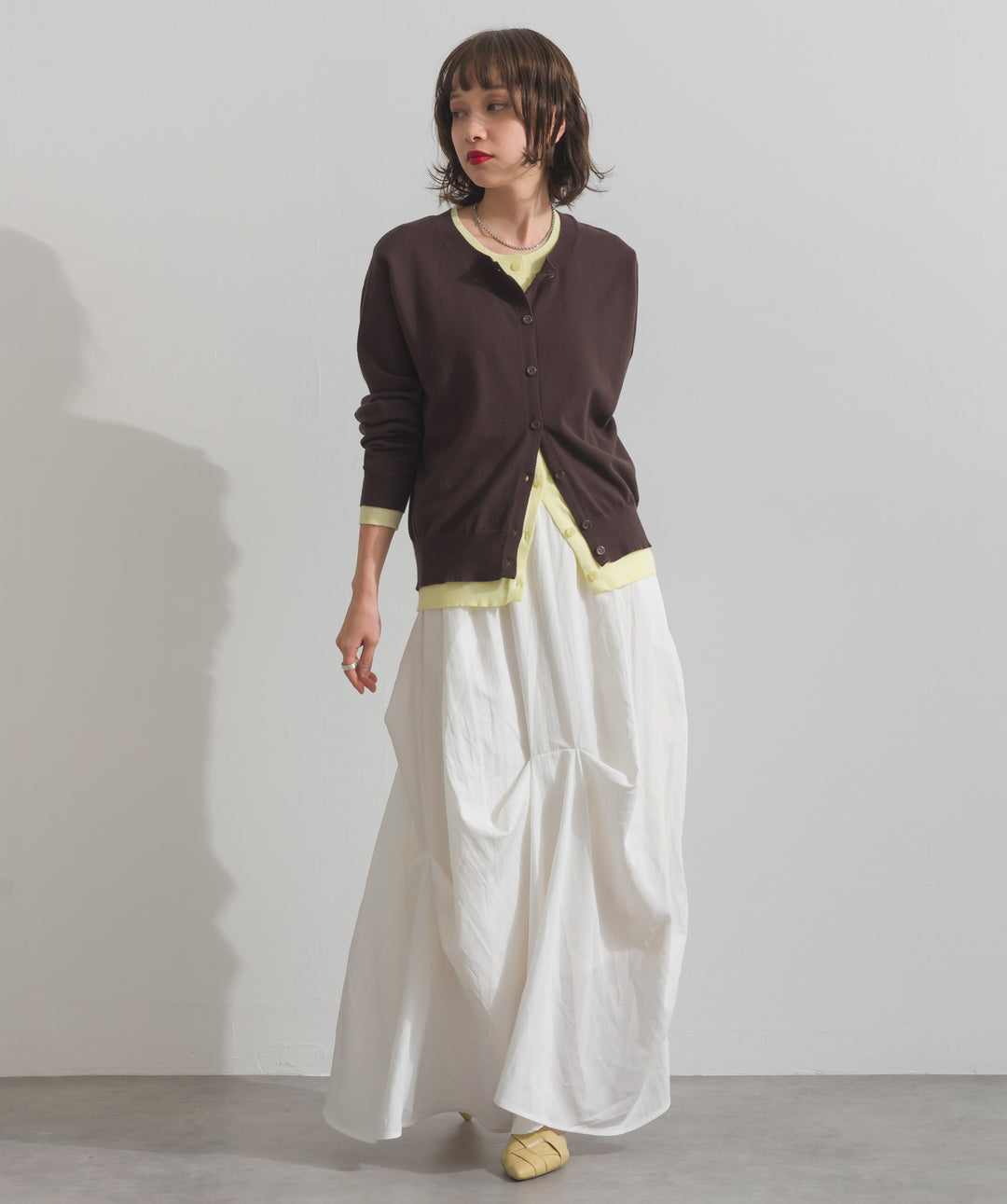 ランダムタックボリュームスカート