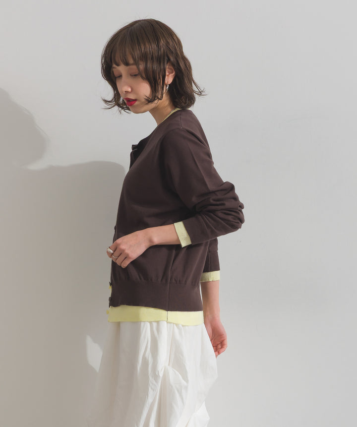 ニットレイヤード風カーディガン