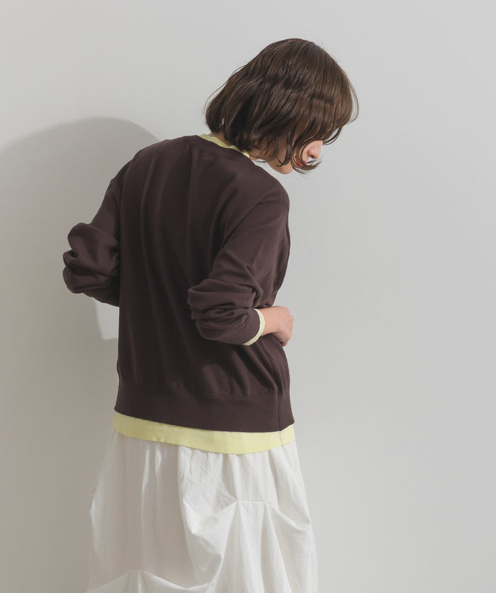 ニットレイヤード風カーディガン