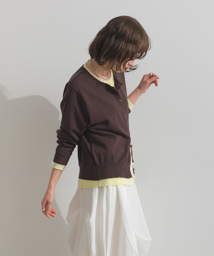 ニットレイヤード風カーディガン