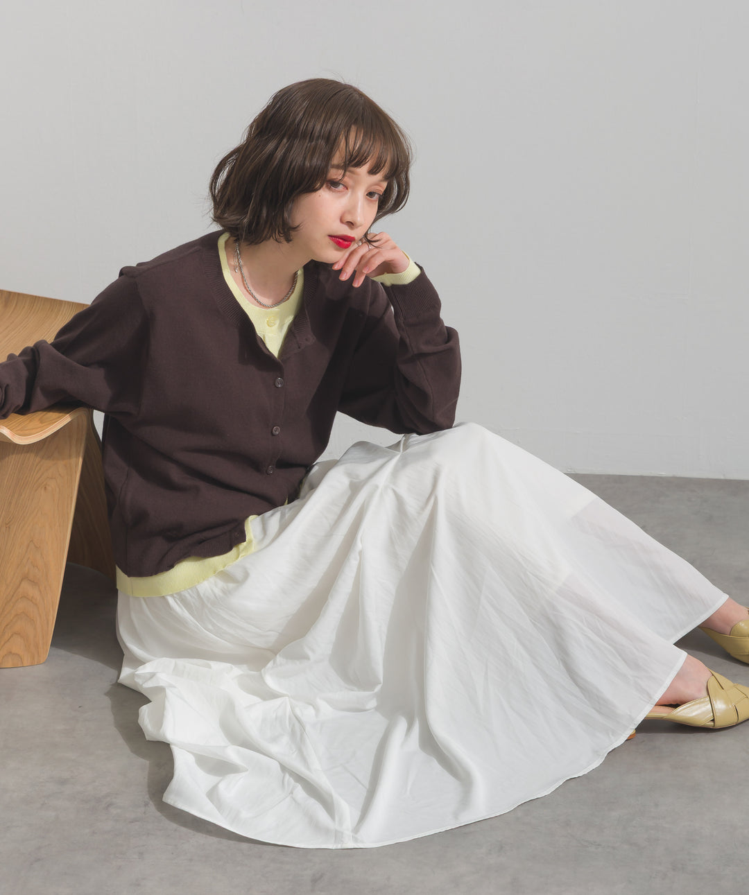 ランダムタックボリュームスカート