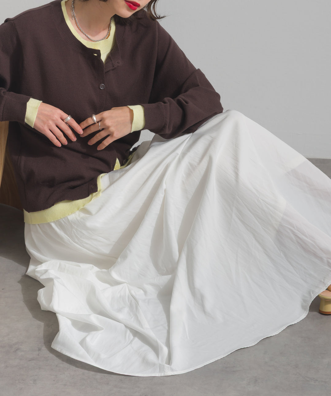 ランダムタックボリュームスカート