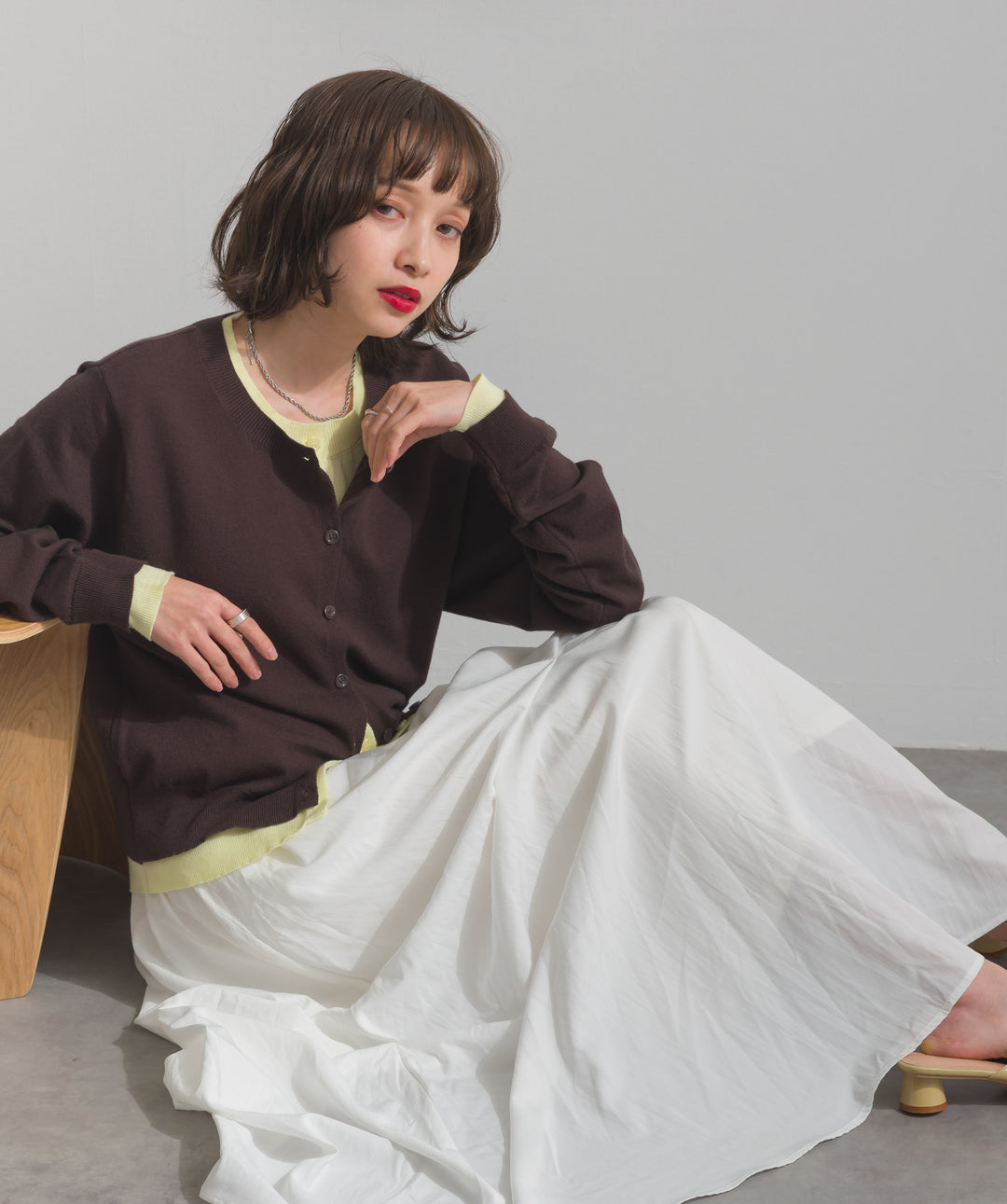 ランダムタックボリュームスカート