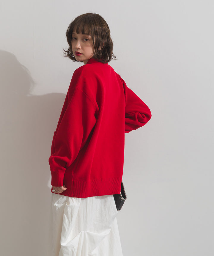 メタルボタン衿付きニットカーディガン