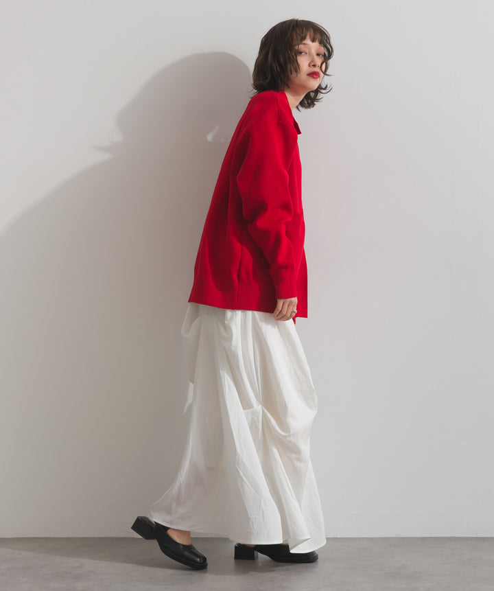 メタルボタン衿付きニットカーディガン