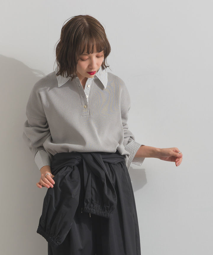 ストライプシャツドッキングポロ