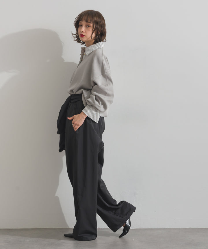 ストライプシャツドッキングポロ