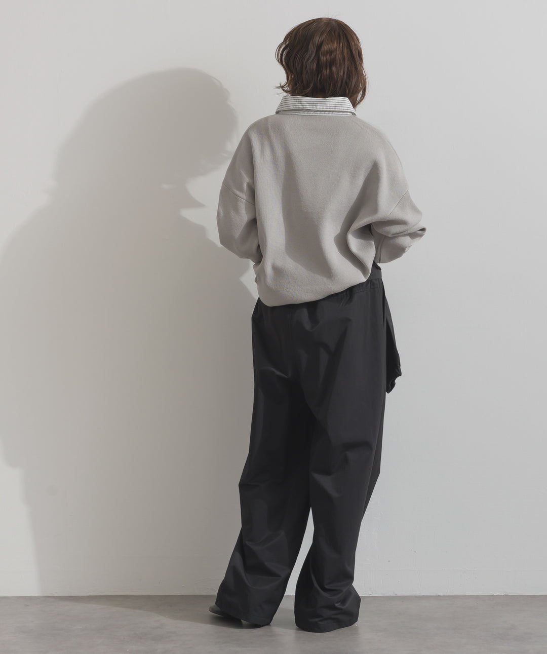 合繊ツイルスタンドウエスト巻きジョガーパンツ