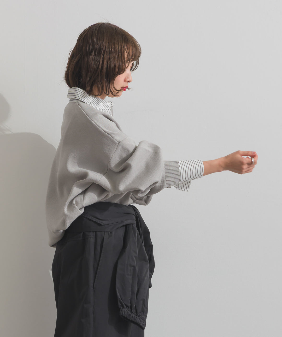 ストライプシャツドッキングポロ