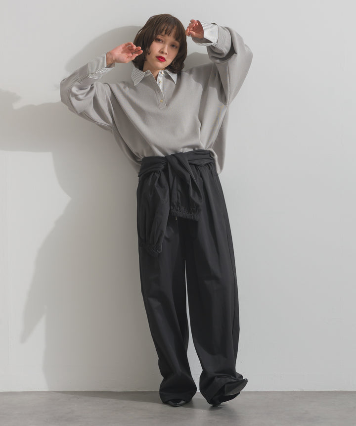 ストライプシャツドッキングポロ