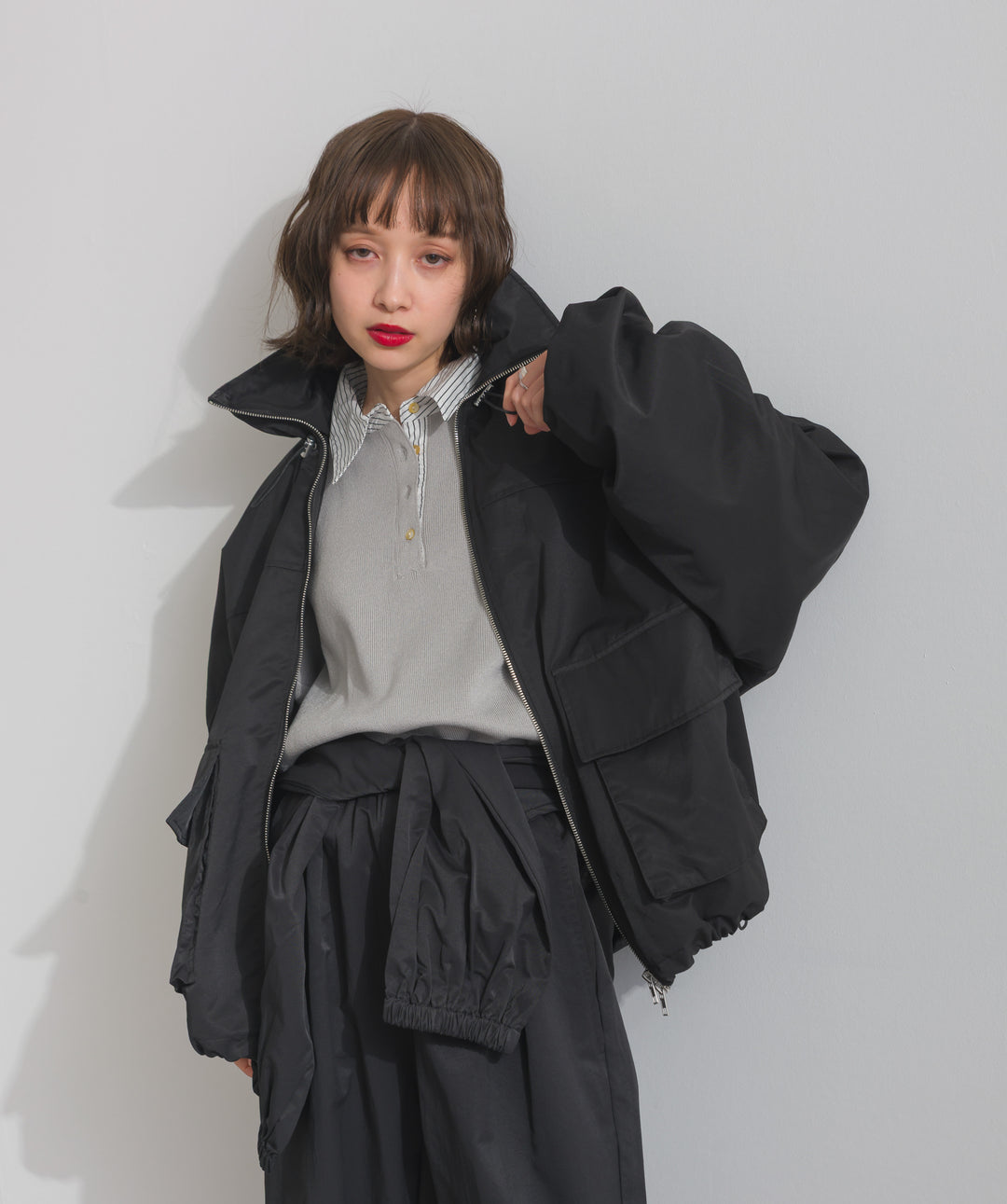 合繊ツイルスタンドジャッケット