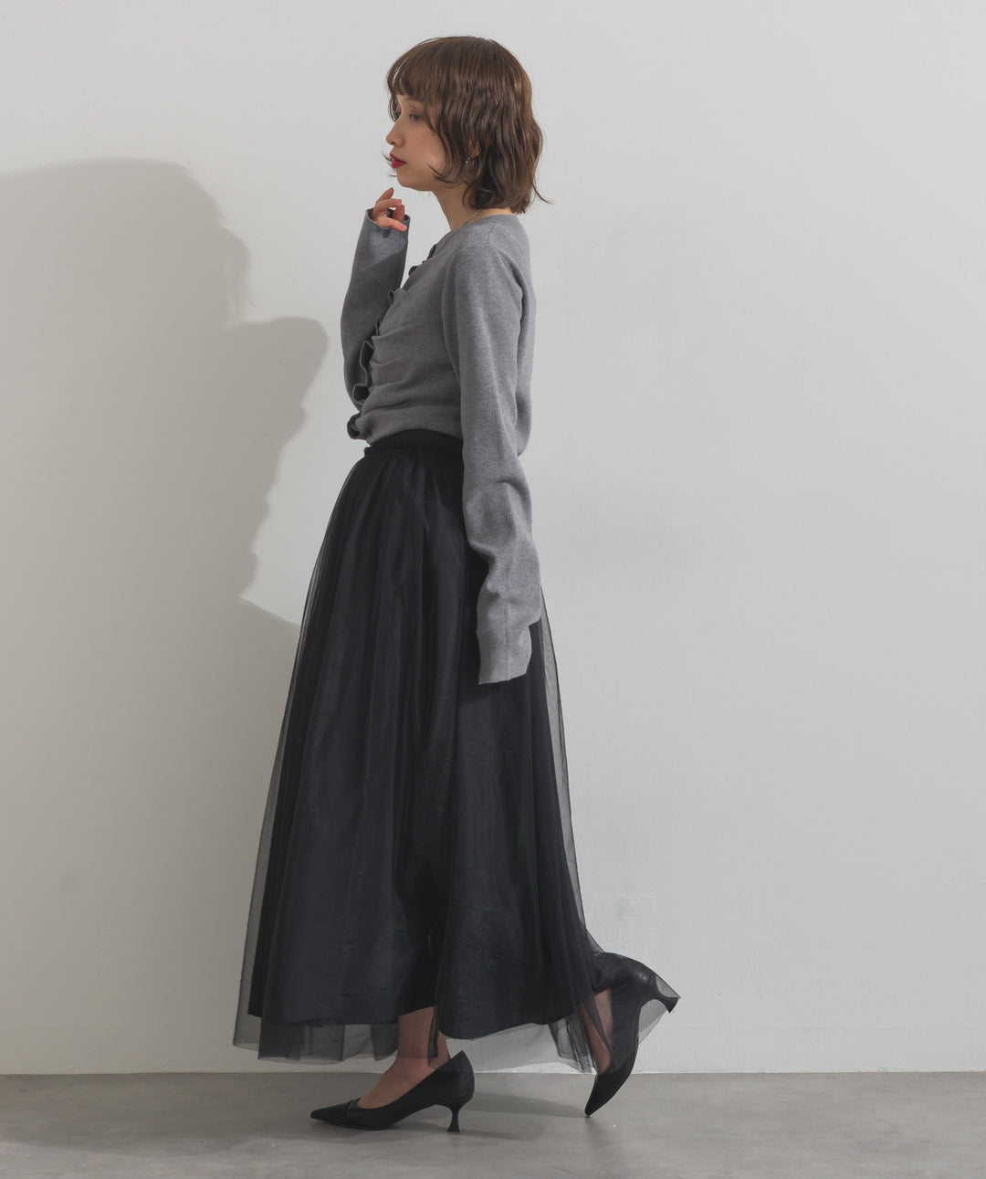 リバーシブルボリュームチュールスカート