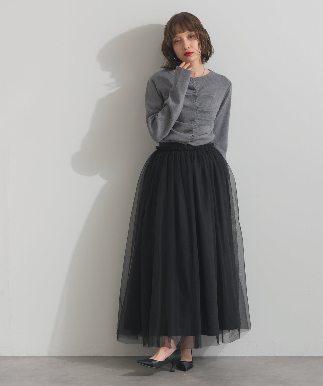 リバーシブルボリュームチュールスカート