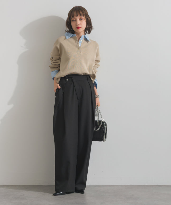 ストライプシャツドッキングポロ