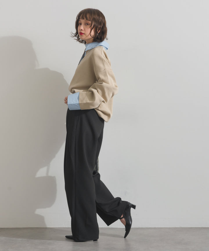 ストライプシャツドッキングポロ