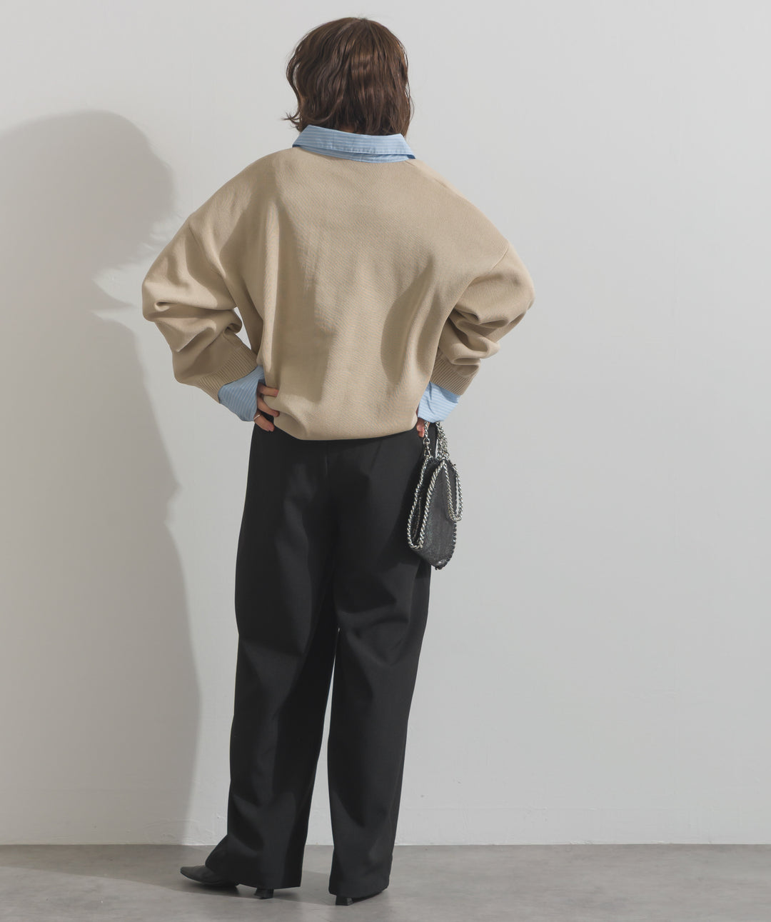 アシンメトリーウエストタックパンツ