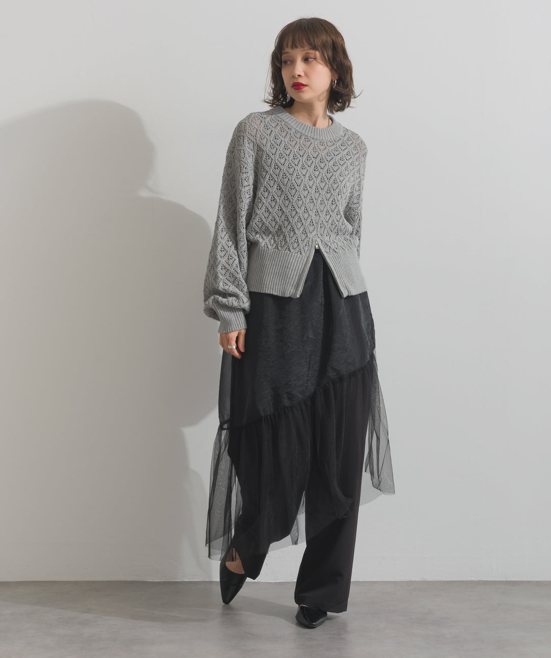 シアーレイヤードラップパンツ