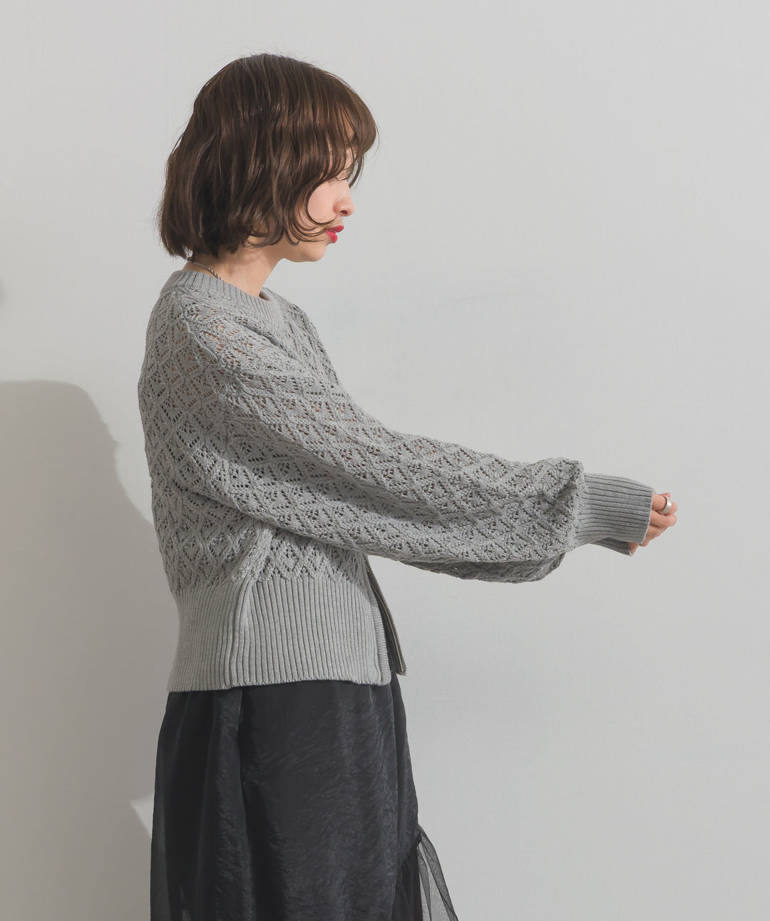 フロントスリットZIPニット