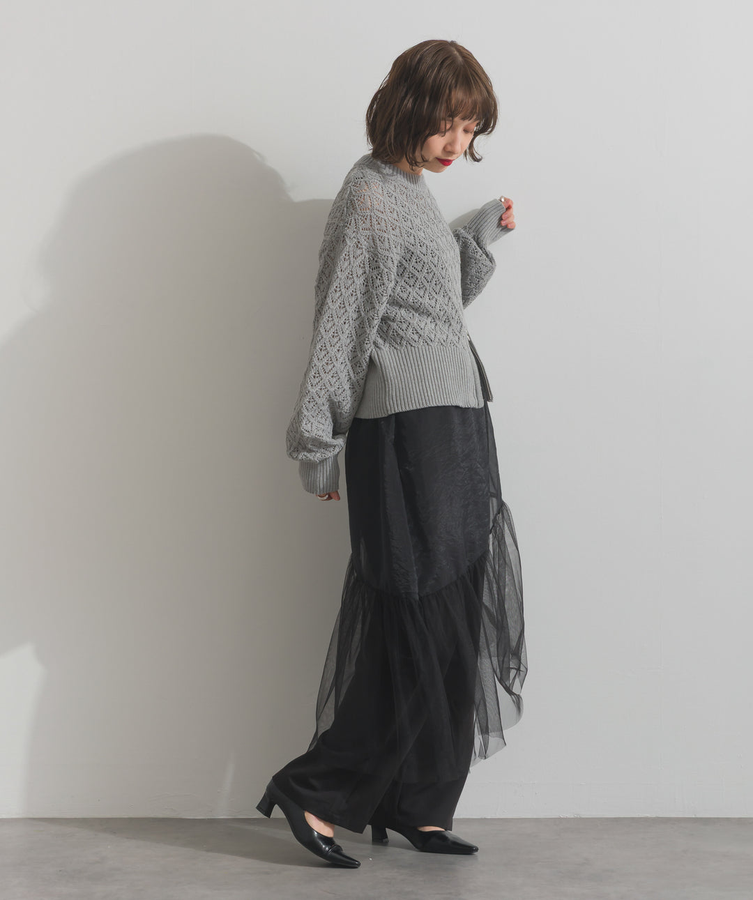 フロントスリットZIPニット