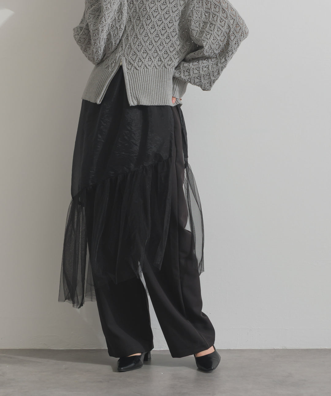 シアーレイヤードラップパンツ