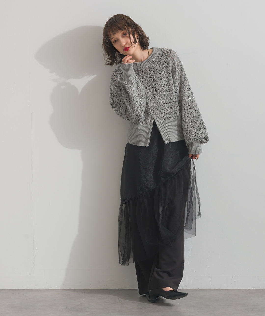 フロントスリットZIPニット