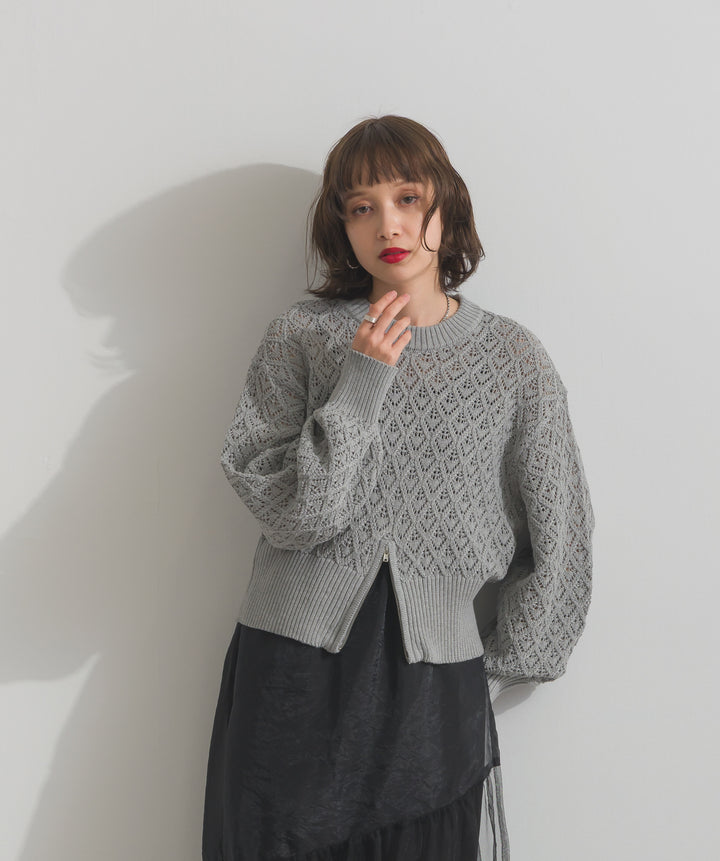 フロントスリットZIPニット