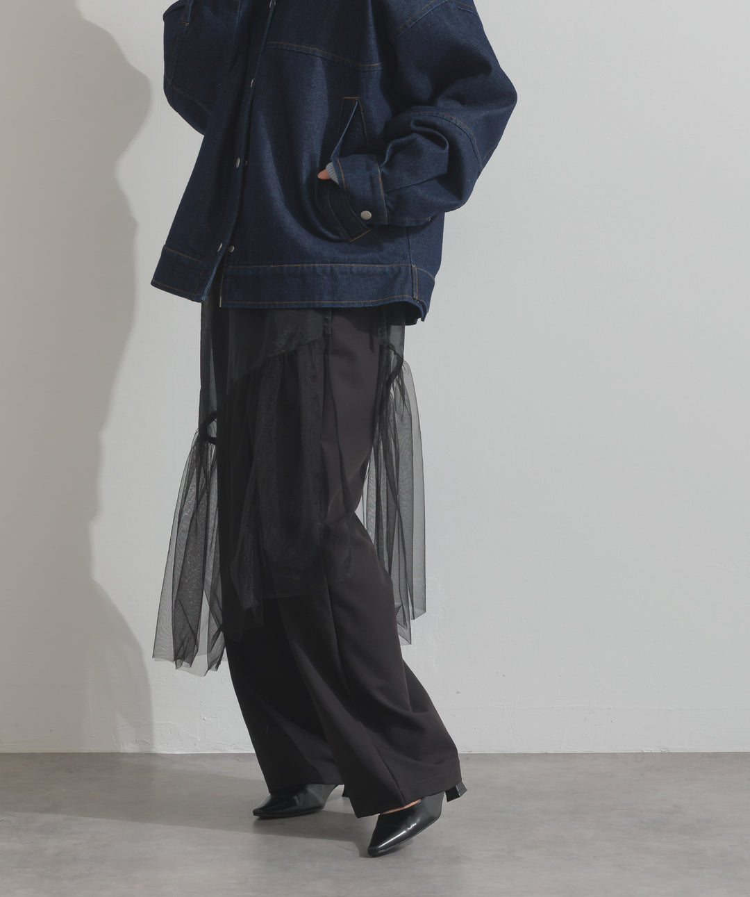 シアーレイヤードラップパンツ