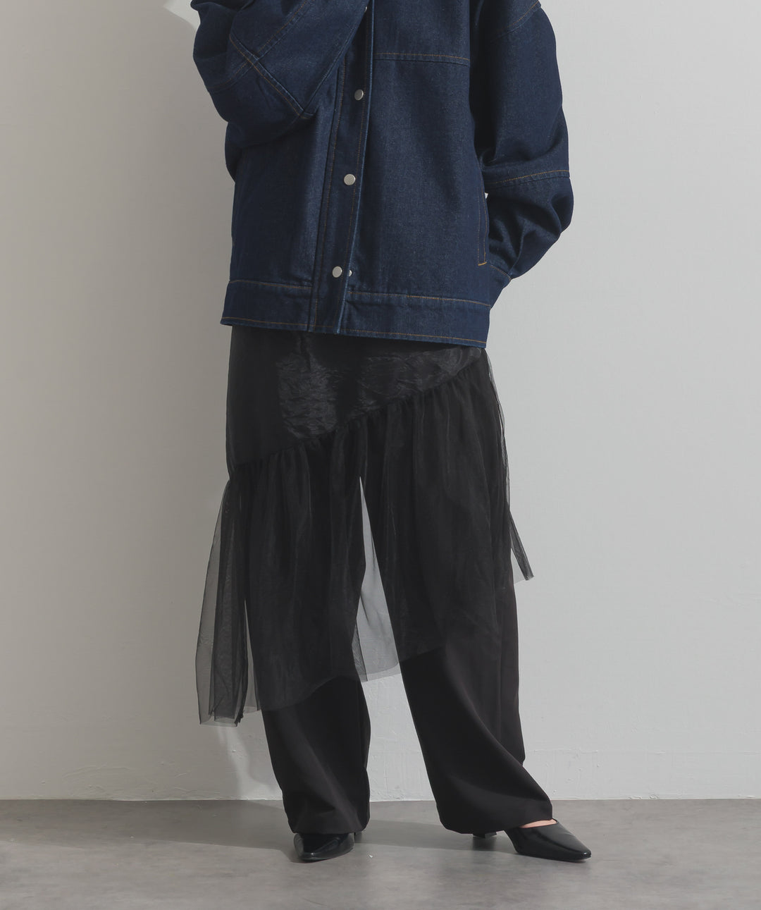 シアーレイヤードラップパンツ