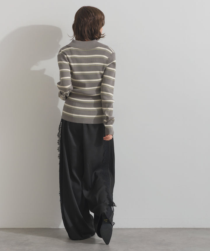 サイドレースワイドパンツ