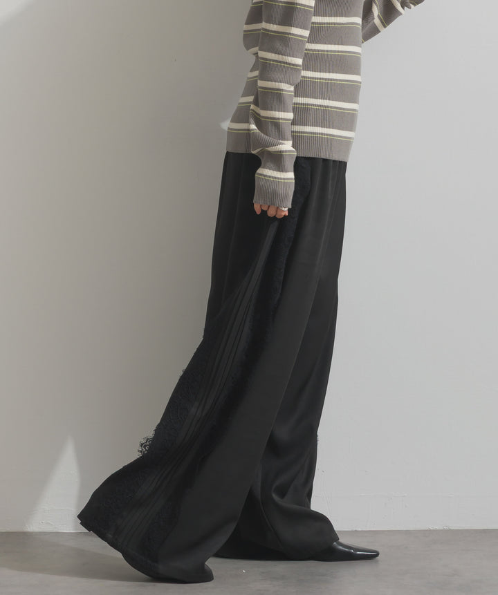 サイドレースワイドパンツ