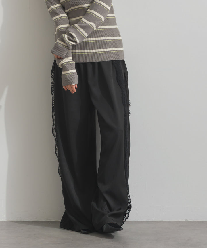 サイドレースワイドパンツ